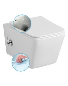 WC wiszące PORTO CleanWash rimless z funkcją bidetu i baterią, białe