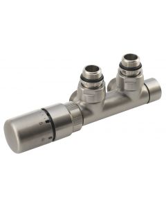 TWIN zestaw przyłączeniowy zespolony termostatyczny, lewy, stal nierdzewna mat CP3525S