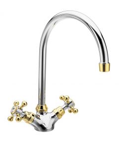 ANTEA bateria kuchenna, wysokość 275mm, chrom/złoto 3092