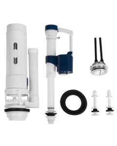 Mechanizm spłukujący z przyciskiem DUAL 49 mm, napełnianie od dołu 1/2", chrom NDPC107V-1