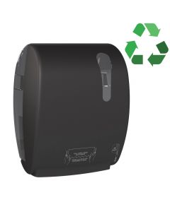 ECOLORED dozownik na ręczniki papierowe w roli, Autocut, 32x40,5x22,4cm, ABS, Soft Touch, czarny mat A78050VB