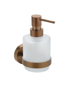 X-ROUND COPPER dozownik mydła 200ml, szkło mleczne, miedź mat XR103PG