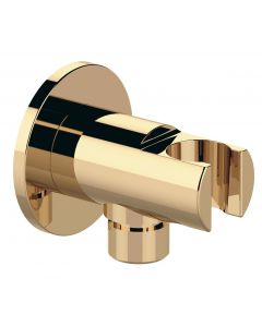 Uchwyt prysznicowy okrągły, stały, z odpływem, złoto 1205-0917