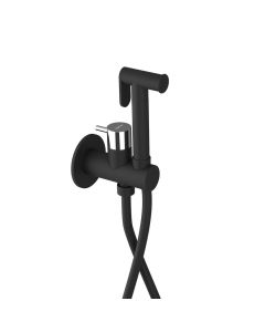 ULTRAMIX bateria podtynkowa do bidetu z prysznicem Stop, okrągły, czarny mat/chrom UT013BC