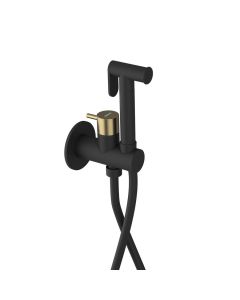 ULTRAMIX bateria podtynkowa do bidetu z prysznicem Stop, okrągły, czarny mat/złoto mat UT013BG