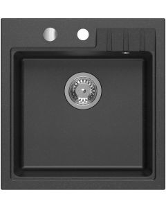 Zlewozmywak granitowy jednokomorowy, 50x52cm, czarny GR1044