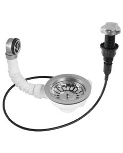 Spustowe stal nierdzewna zlewozmywakowe 6/4" z przelewem i regulacją, stal nierdzewna 155.122.1