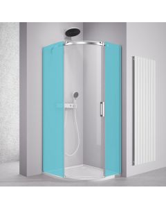 THRON COMPONENT kabina prysznicowa półokrągła 900x900mm, szkło czyste, lewa TL2690AL