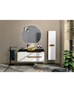 WAVE 30+90 zestaw łazienkowy, lewy, biała/dąb collingwood KSET-092