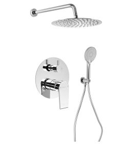 KAI zestaw prysznicowy podtynkowy z baterią podtynkową, obrotowy przełącznik, 2 wyjścia, chrom KA43-03