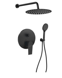 KAI zestaw prysznicowy podtynkowy z baterią podtynkową, 2 wyjścia, czarny KA42/15-03