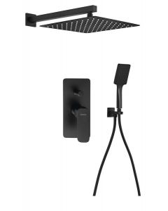 SPY zestaw prysznicowy podtynkowy z baterią podtynkową, 2 wyjścia, czarny PY42/15-03