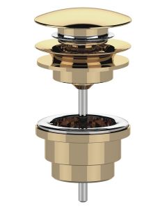 Odpływ umywalkowy, 5/4'', click-clack, duży grzybek, 10-65mm, złoto CV100217