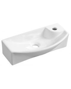 CARLON umywalka ceramiczna, 45x23cm, otwór na baterię po prawej stronie, biały AR458