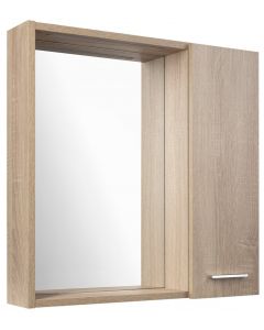 ZOJA/KERAMIA FRESH STRIP szafka z lustrem i oświetleniem LED, 60x60x14cm, prawa, dąb platin 45028S