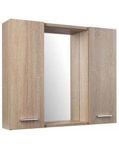 ZOJA/KERAMIA FRESH STRIP szafka z lustrem i oświetleniem LED, 70x60x14cm, dąb platin 45029S