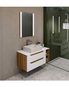 WAVE 80+20 zestaw łazienkowy, biała/dąb cuneo KSET-090
