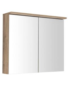 KAWA STRIP szafka z lustrem, oświetlenie LED 80x70x22cm, dąb emporio WGL38S