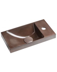 AGOS umywalka betonowa, 40x22cm, lewa/prawa, ciemnobrązowy półpołysk AS40015