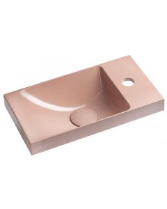 AGOS umywalka betonowa, 40x22cm, lewa/prawa, różowy połysk AS40021