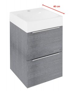 EMONA szafka umywalkowa 39,4x55x39cm, dąb srebrny EM040-1111