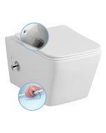 WC wiszące PORTO CleanWash rimless z funkcją bidetu i baterią, białe