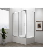 Prostokątna kabina prysznicowa Deep o wymiarach 110 na 90 centymetrów z czystym szkłem Polysan