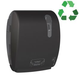 ECOLORED dozownik na ręczniki papierowe w roli, Autocut, 32x40,5x22,4cm, ABS, Soft Touch, czarny mat A78050VB