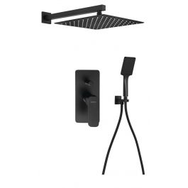 SPY zestaw prysznicowy podtynkowy z baterią podtynkową, 2 wyjścia, czarny PY42/15-03