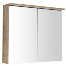 KAWA STRIP szafka z lustrem, oświetlenie LED 80x70x22cm, dąb emporio WGL38S